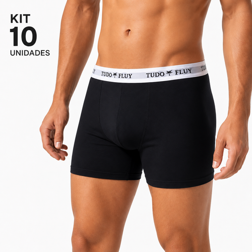 Kit 10 Cuecas Boxer Masculinas TUDO FLUY