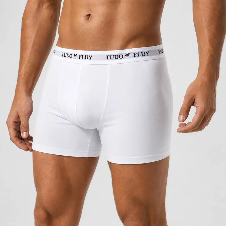 Kit 30 cuecas boxer TUDO FLUY - branca
